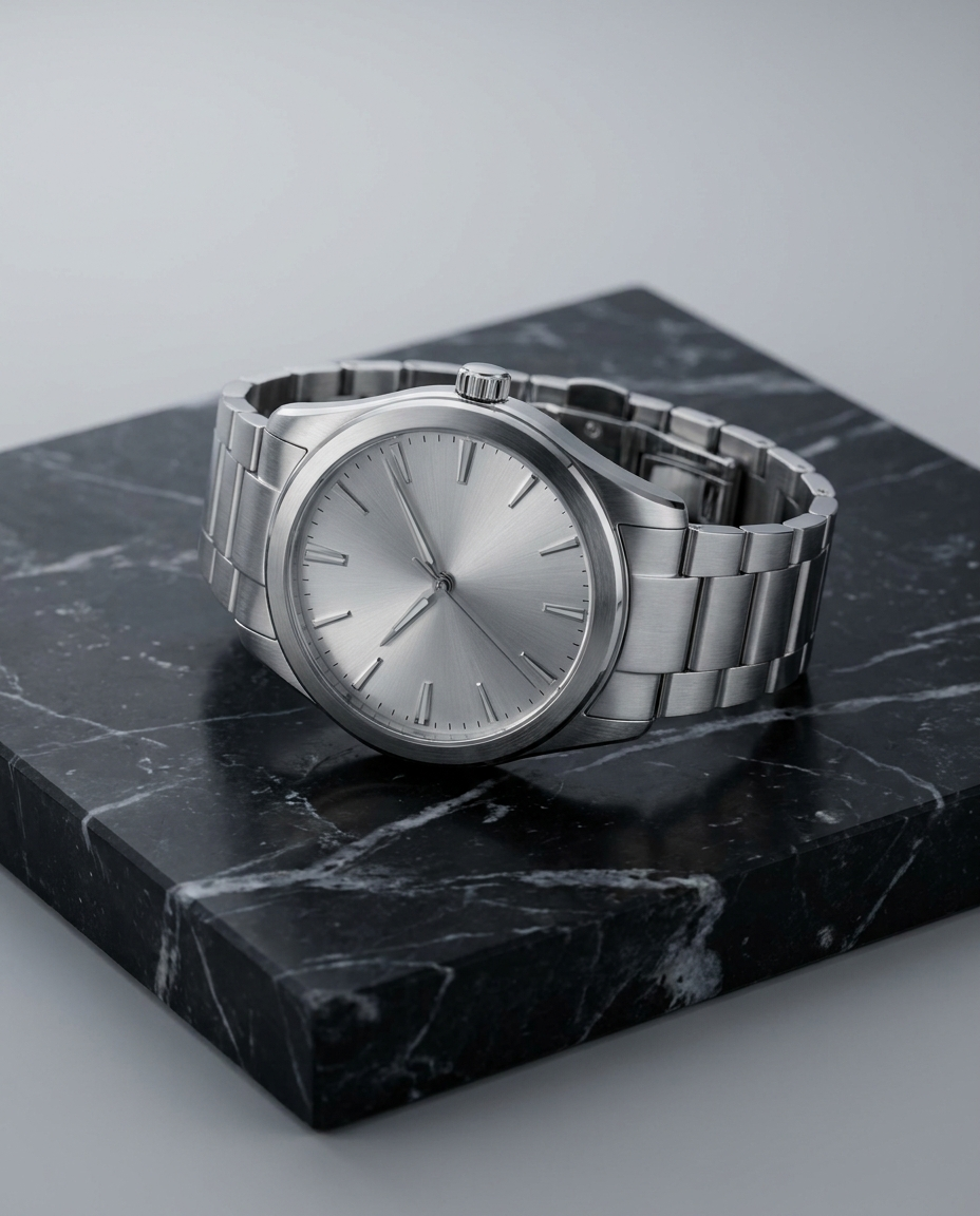 Lumière Noir Automatique — Silver Opaline
